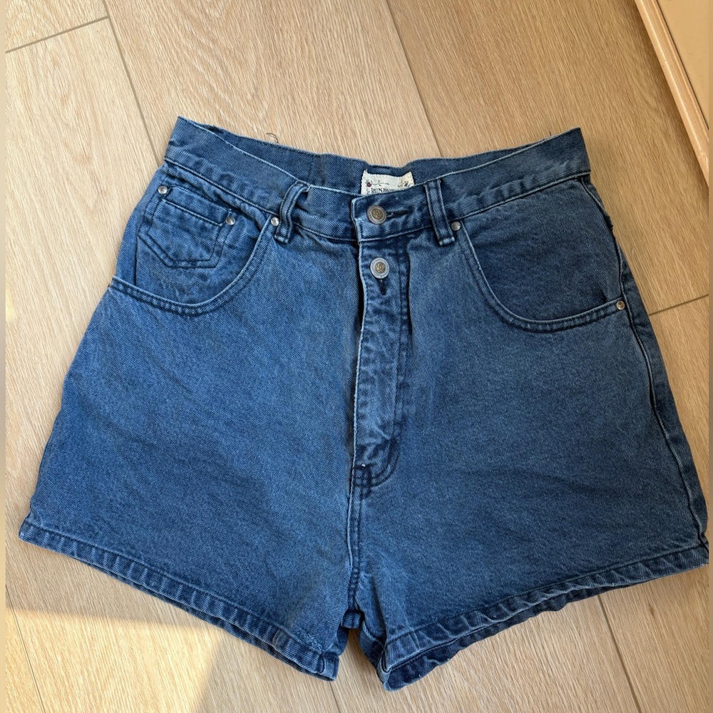 Vintage High Waist Blue Denim Runaway Bay Shorts (4)